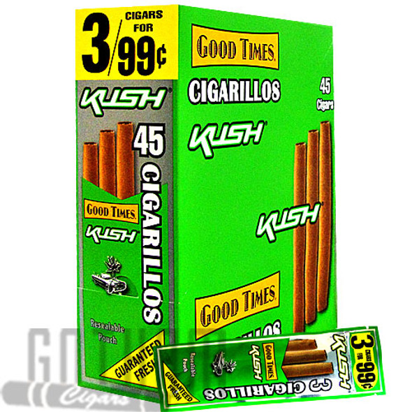 Good Times Cigarillos Pouch Kush upright & foilpack