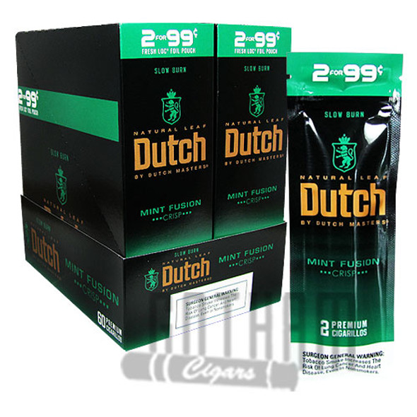 Dutch Masters Cigarillos Mint Fusion 2 for $0.99 upright & foilpack