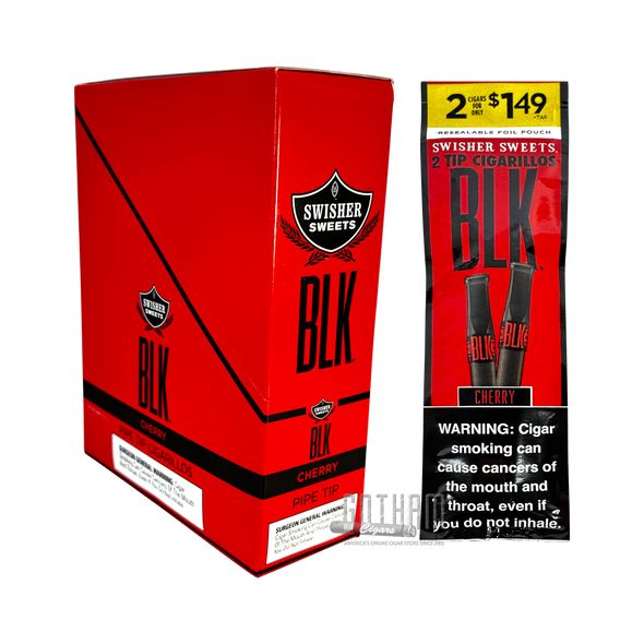 Swisher Sweets BLK Tip Cigarillos Cherry Box and Pouch