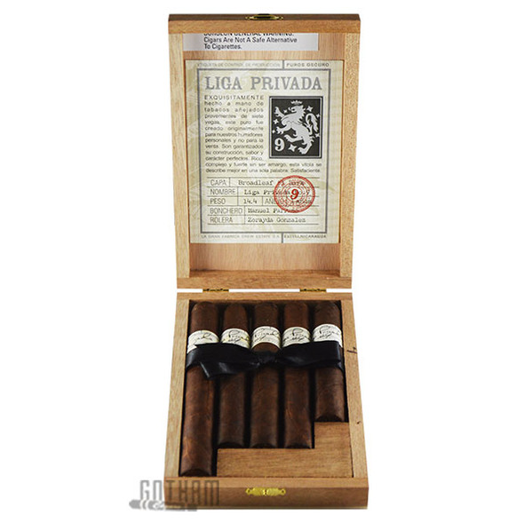 Liga Privada No9 Corona Doble Empty Wooden Cigar Box 6x8x4 