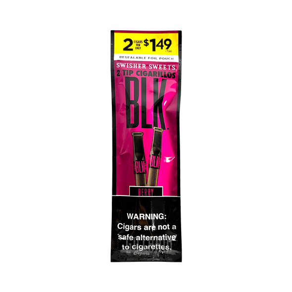 Swisher Sweets BLK Tip Cigarillos Berry Foilpack Front