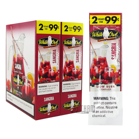 White Owl Cigarillos Sangria Box and Pack