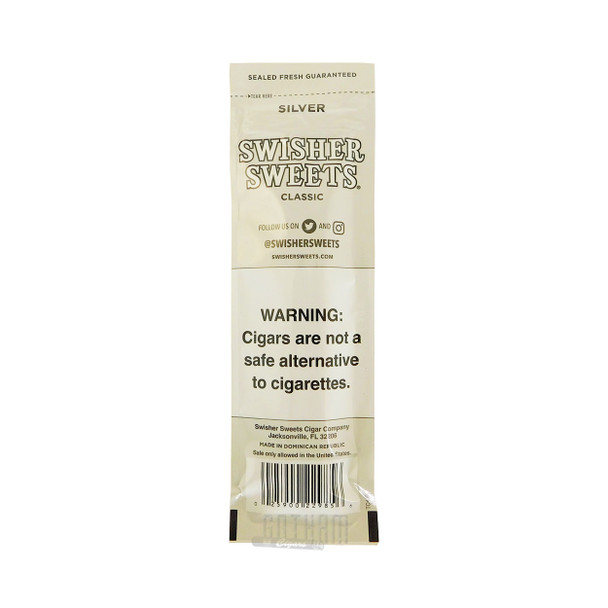 Swisher Sweets Cigarillos Silver foilpack back