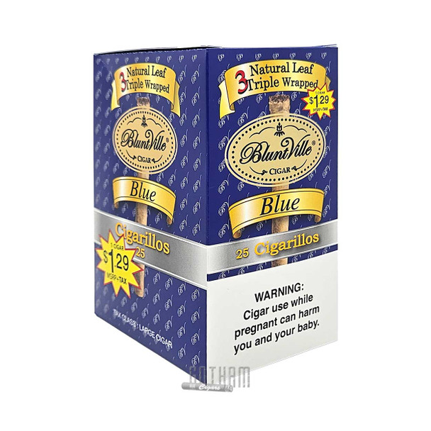 Bluntville Triple Wrapped Blue Box side