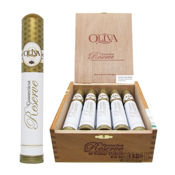 Oliva Connecticut Reserve Toro Tubes open box and tube