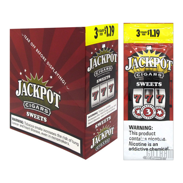 Jackpot Cigarillos Sweet 3 For $1.19 Box and Foil Pack