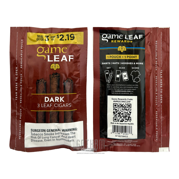 Garcia y Vega Game Leaf Dark - Front and Back of the Pouch