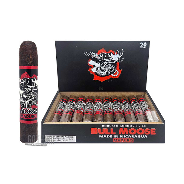 Chillin Moose Bull Moose Maduro Robusto Gordo Box with Single Stick
