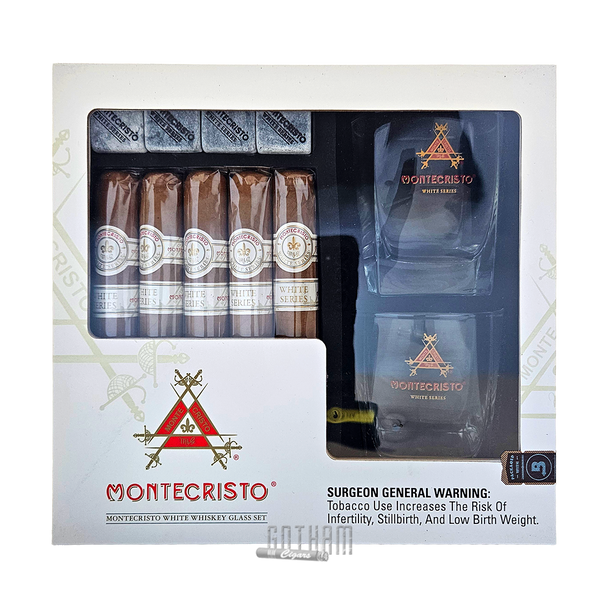 Montecristo White Whiskey Glass Set Front