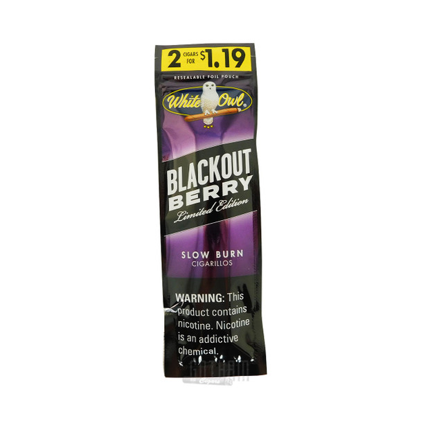 White Owl Cigarillos Blackout Berry foil pack front