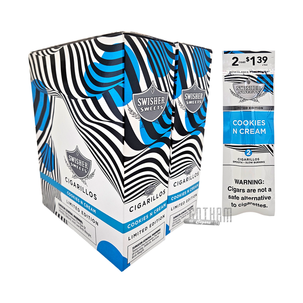 Swisher Sweets Cigarillos Cookies & Cream Box and Pouch