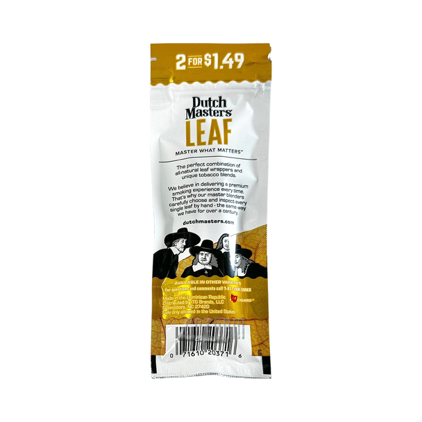Dutch Masters Leaf Gold - Back of the Pouch