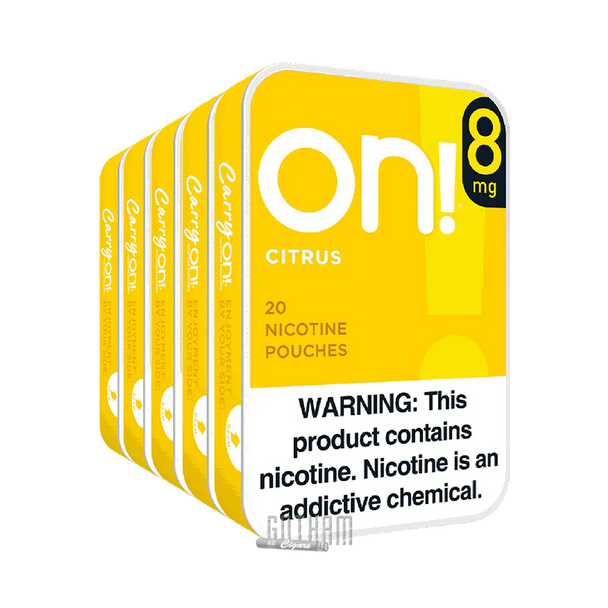 ON! Nicotine Pouches Citrus 8MG - 5 Cans