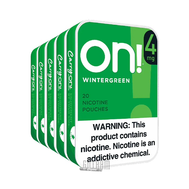 ON! Nicotine Pouches Wintergreen 4MG - 5 Cans