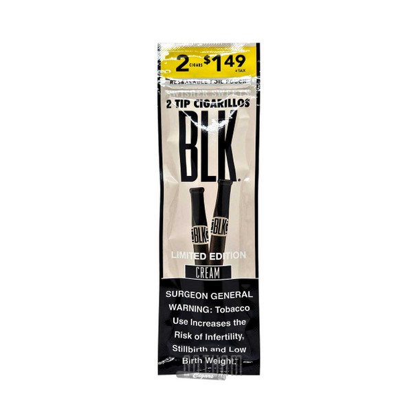 Swisher Sweets BLK Tip Cigarillos Cream Single Pouch front