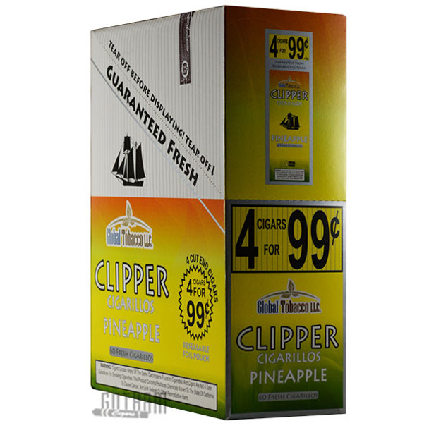 Clipper Cigarillos Foil Pack Pineapple 4 for $0.99 Upright & Stick