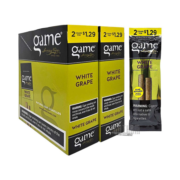 Game Cigarillos White Grape Box and Single Pouch