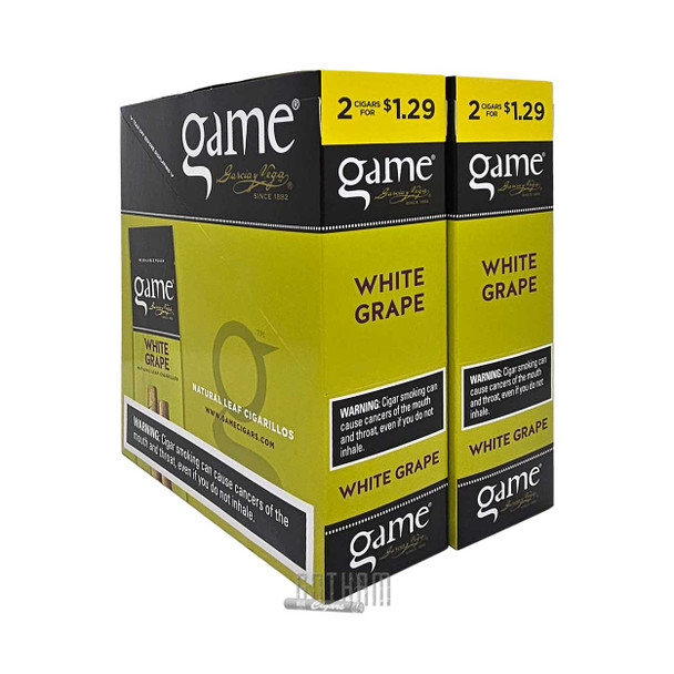 Game Cigarillos White Grape Box side