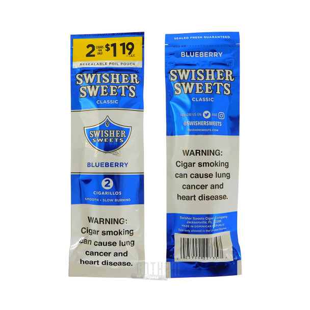 Swisher Sweets Cigarillos Blueberry foilpack front and back