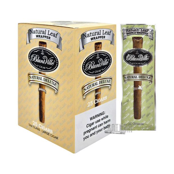 Bluntville Cigars Natural Deluxe Box and Pouch side