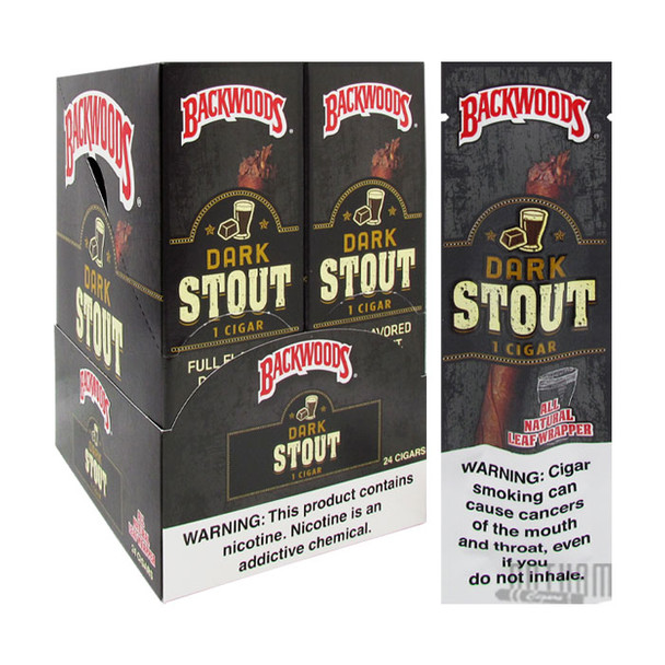 Backwoods Dark Stout Natural Cigars Singles Box and Foil Pack