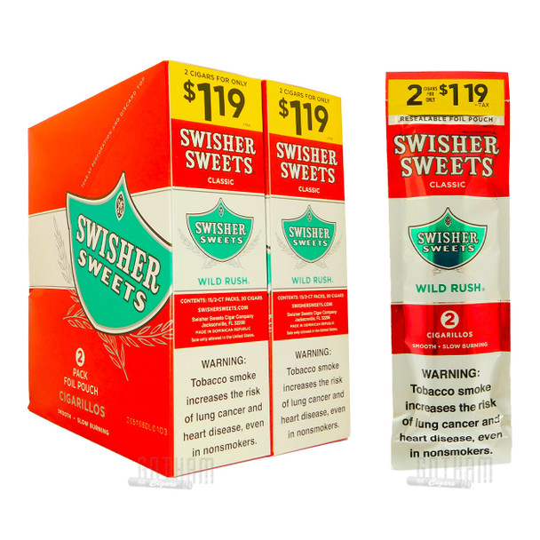 Swisher Sweets Cigarillos Wild Rush box and pouch