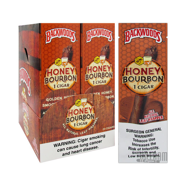 Backwoods Honey Bourbon Singles Box and Foil Pack