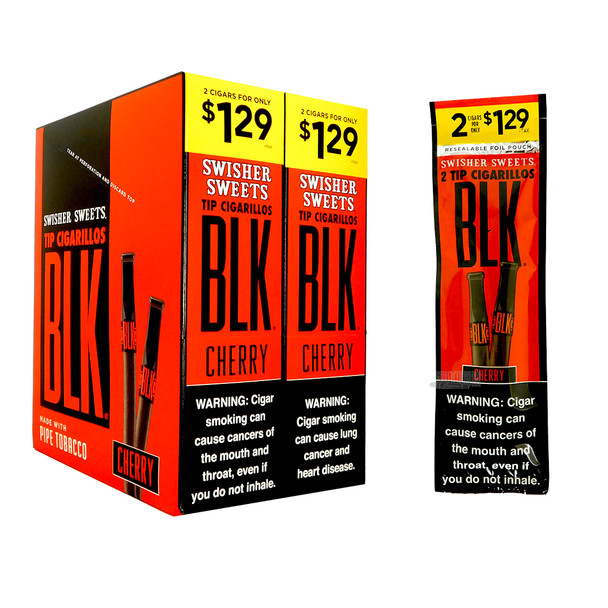 Swisher Sweets BLK Tip Cigarillos Cherry Bundle Front Box