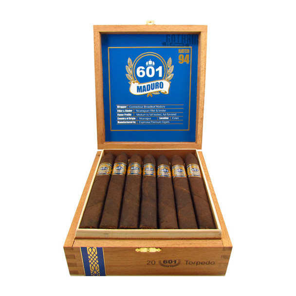 601 Blue Label Maduro Torpedo Open Box