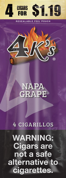 Good Times 4Ks Cigarillos Napa Grape Foil Pack