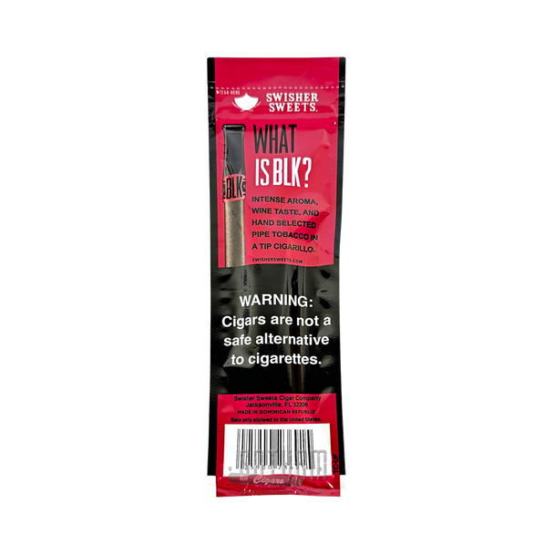 Swisher Sweets BLK Tip Cigarillos Wine Back Pouch