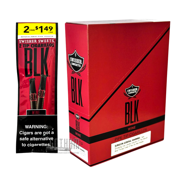 Swisher Sweets BLK Tip Cigarillos Wine Box with Single Pouch