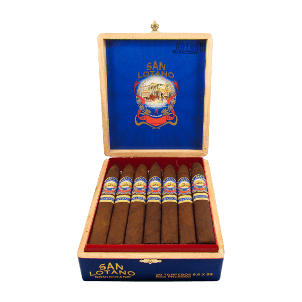 San Lotano Dominicano Cubra Brasil Torpedo Open Box