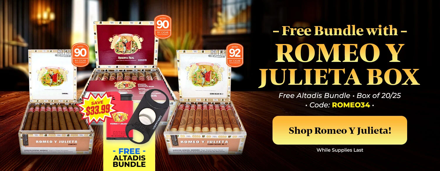 Free Bundle with Romeo Y Julieta Cigars Box purchase with Code