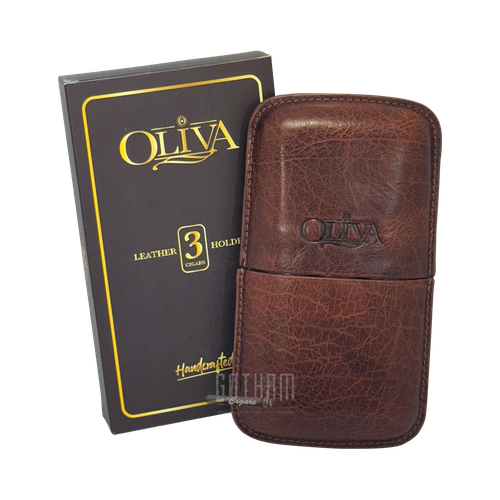 Oliva 3 Cigar Leather Case