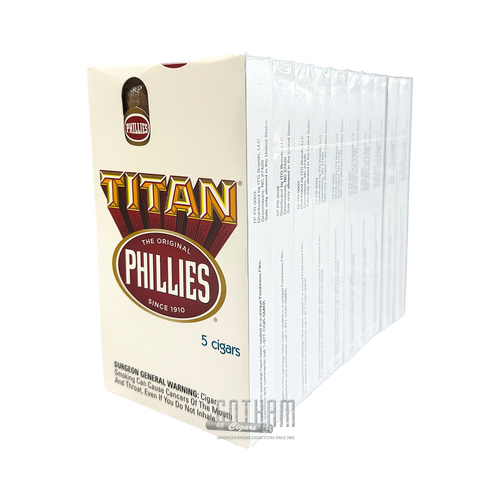 titan cigarette Phillies Cigar Homogenized Tobacco Leaf Box of 50 STLTH Titan Smooth Tobacco Disposable