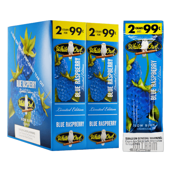 White Owl Cigarillos Blue Raspberry 2 for $0.99
