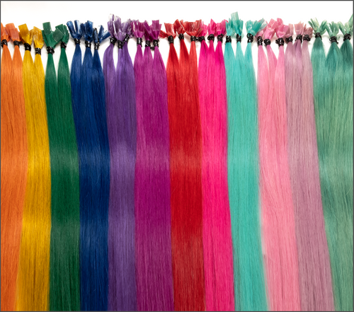 Fun fantasy hair extensions, pink, purple, red, orange, blue and more