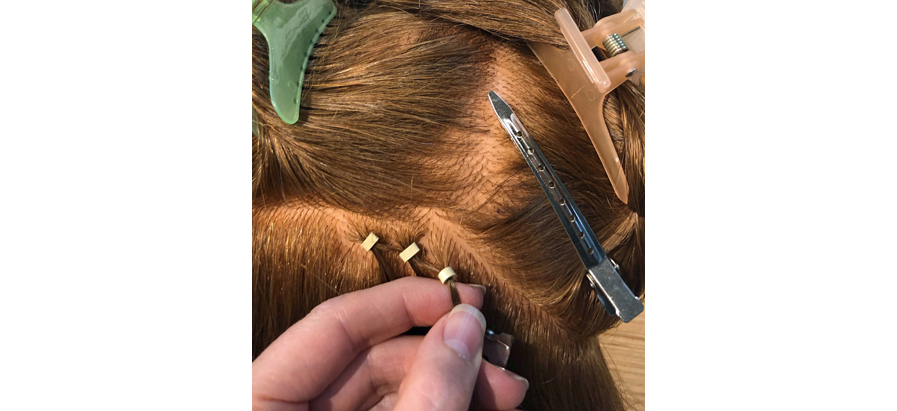 How to Apply ​Hand Tied Hair Extensions - Beaded Row application - Vision Hair  Extensions