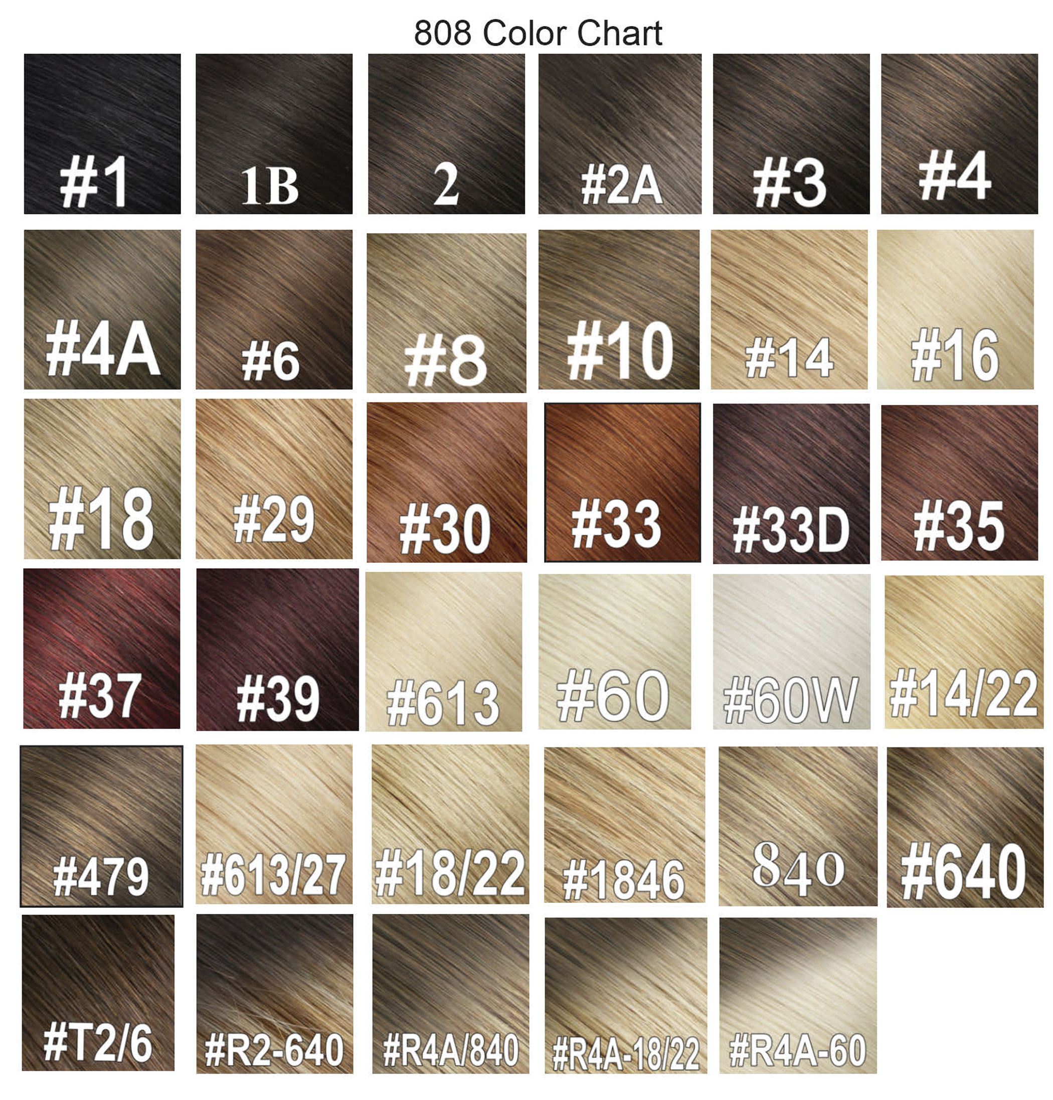 Hair Color Chart Shades