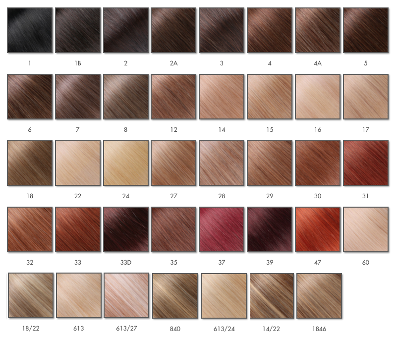 Great Lengths Hair Extensions Color Chart