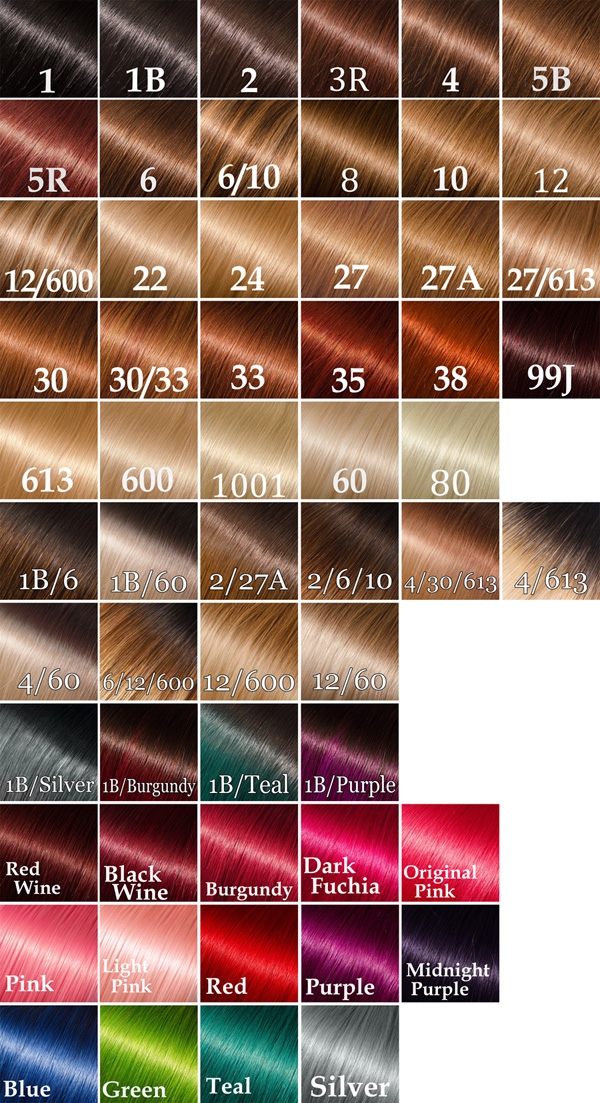 Hair Extension Color Chart | Hair Color 