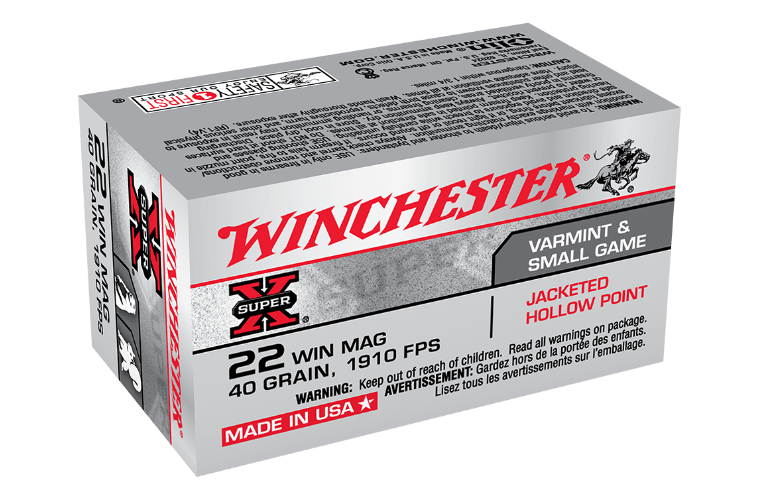 Winchester .22 WMR 40gr JHP Brass – 50rd