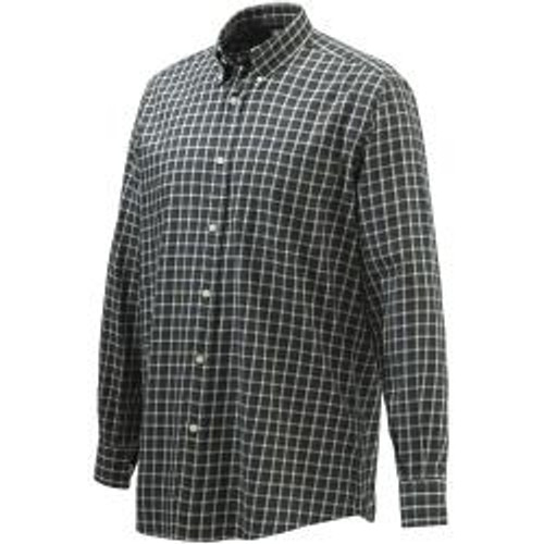 Wood Button Down Shirt Green Moss Check