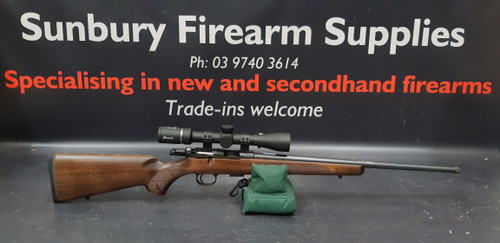 CZ 457 Beech Wood 22LR + Burris Droptine 3-9x40 Package A-356