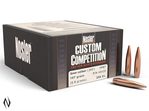 NOSLER 6MM 107GR HPBT CUSTOM COMP 250PK XXXX