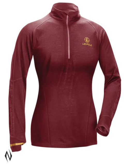 LEUPOLD WOMENS SECLUDED BASE LAYER 1/2 ZIP WINE MEDIUM