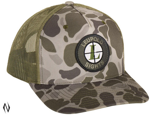 LEUPOLD DUCK CAMO TRUCKER HAT GREEN