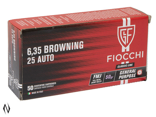 FIOCCHI 25 ACP 50GR FMJ CLASSIC 50 PK