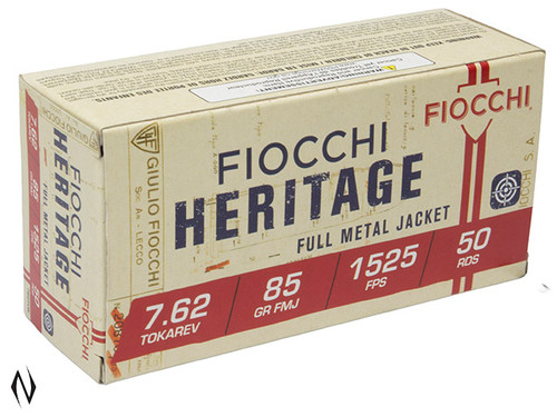 FIOCCHI 7.62X25 TOKAREV 85GR FMJ HERITAGE 50 PK